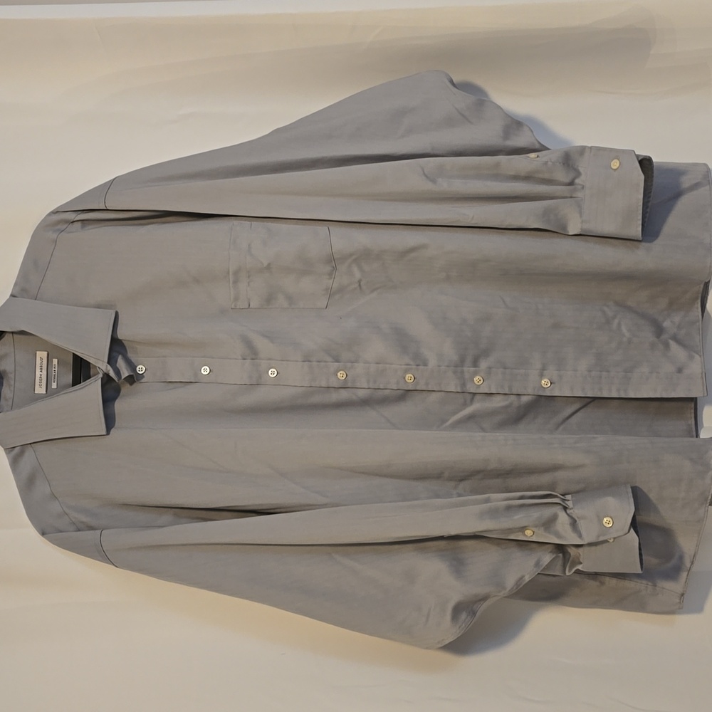 Joseph Abboud Gray Button-Up Shirt Jacket